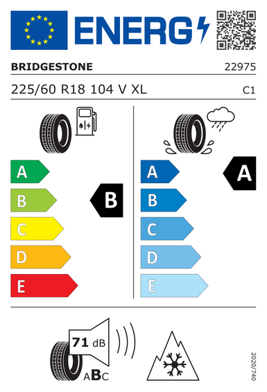 Pneus Bridgestone WEATHER CONTROL A005 XL 225/60 R18 104V