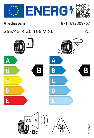 Tires Vredestein Quatrac Pro EV XL FSL 255/45 R20 105V
