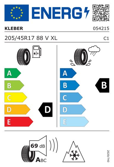 4x ROUES 17 Hiver VOLVO S70 Kleber 205/45 R17