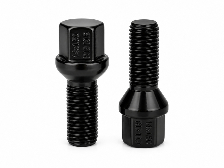 Fixing screw M14x1.5 / 28mm / sphere / black / K17