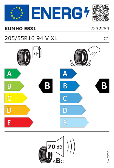 Neumáticos Kumho Ecowing ES31 XL 205/55 R16 94V