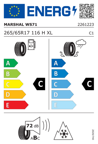 Pneus Marshal WS71 265/65 R17 116H