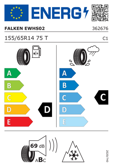 4x ROUES 14 Hiver SUZUKI SPLASH XB32 Falken 155/65 R14