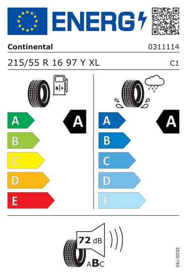 Pneus Continental EcoContact 6 XL 215/55 R16 97Y