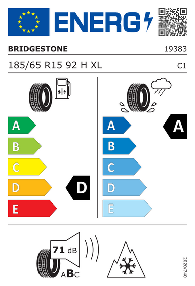 Pneus Bridgestone WEATHER CONTROL A005 DRIVEGUARD EVO XL RFT 185/65 R15 92H
