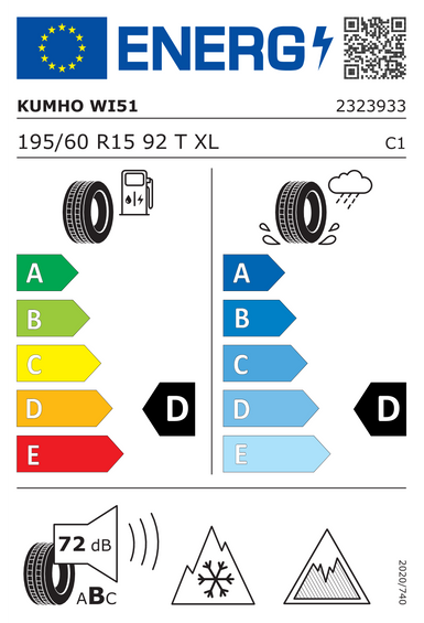 Pneumatiky Kumho WinterCraft ice Wi51 195/60 R15 92T